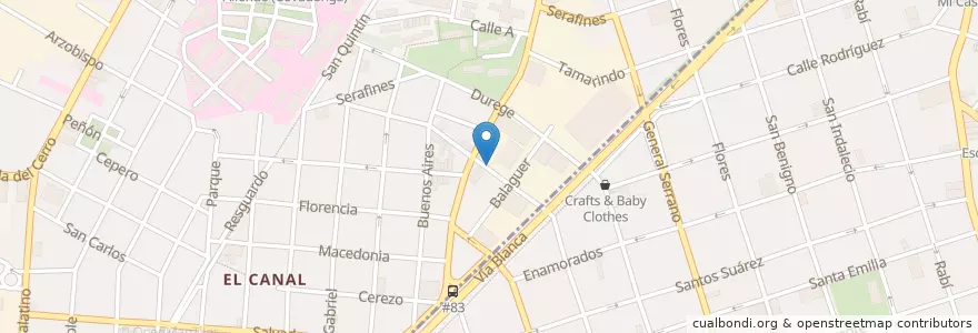 Mapa de ubicacion de Comedor SUCHEL "Crema dental" en Cuba, La Habana, Cerro.