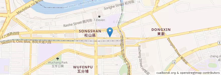 Mapa de ubicacion de 漢堡王 en 臺灣, 新北市, 臺北市, 松山區.