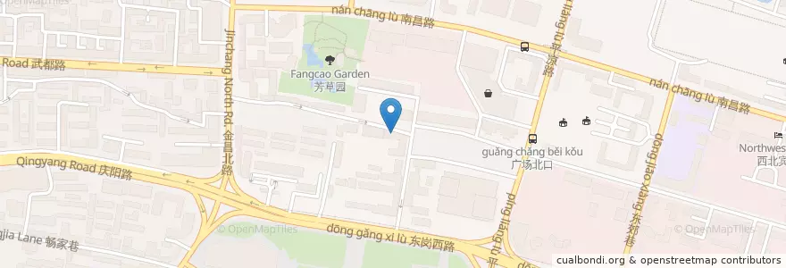 Mapa de ubicacion de 中国建设银行 en China, Gansu, 兰州市 (Lanzhou), 城关区, 广武门街道.