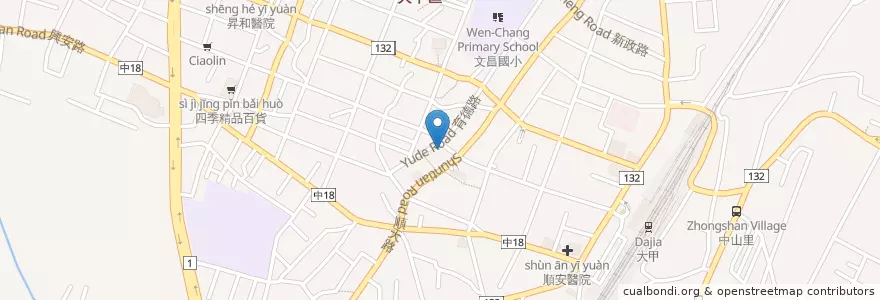 Mapa de ubicacion de 川雲咖啡 en Тайвань, Тайчжун, 大甲區.