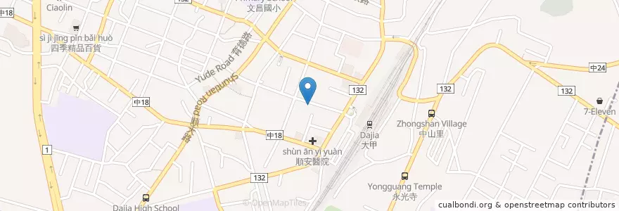 Mapa de ubicacion de Cloud style coffee en Taiwan, Taichung, Distretto Di Dajia.