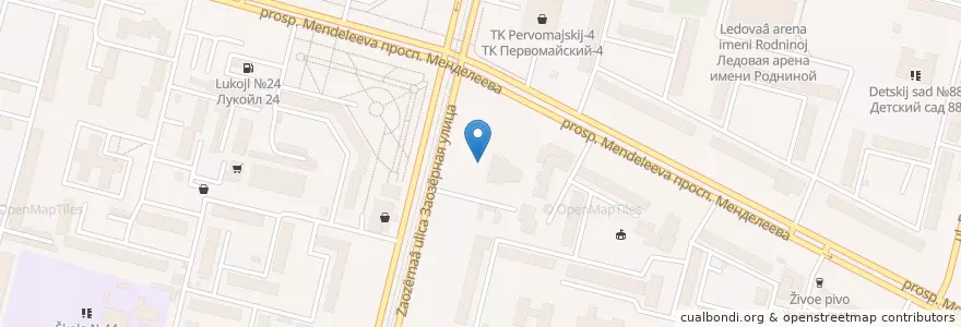 Mapa de ubicacion de Первомайский en Russie, District Fédéral Sibérien, Oblast D'Omsk, Омский Район, Городской Округ Омск.