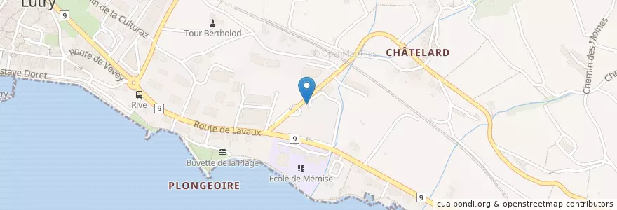 Mapa de ubicacion de Parking Petite Corniche en Schweiz, Waadt, District De Lavaux-Oron.