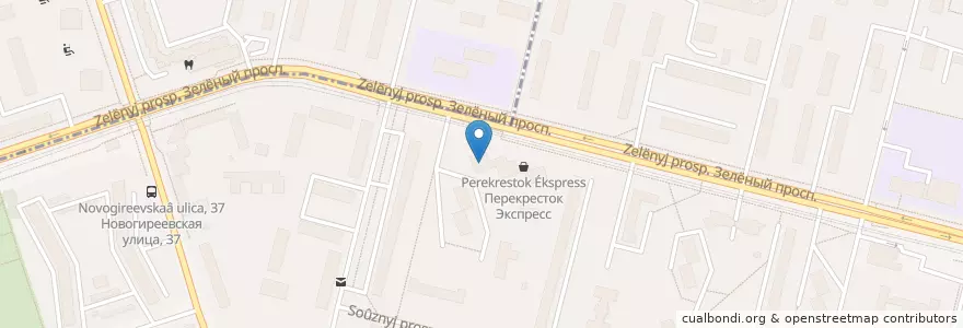 Mapa de ubicacion de ТРИКА en Rusland, Centraal Federaal District, Moskou, Восточный Административный Округ, Район Новогиреево.