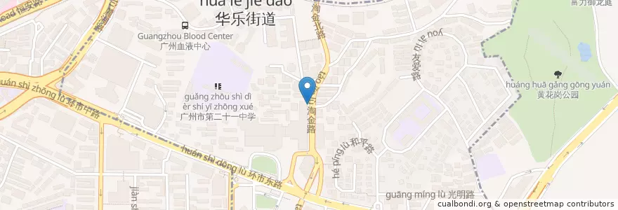 Mapa de ubicacion de Bank of China en China, Guangdong, Guangzhou City, Yuexiu District, 华乐街道.