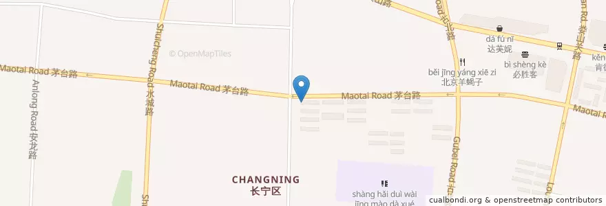 Mapa de ubicacion de 山林大红 en Çin, Şanghay, Changning.