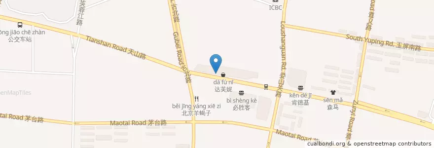 Mapa de ubicacion de Starbucks en China, Shanghai, Changning.