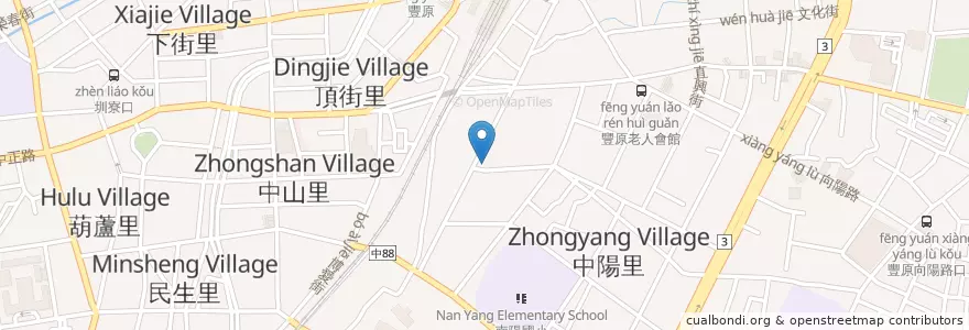 Mapa de ubicacion de 弘爺漢堡 en 台湾, 台中市, 豊原区.