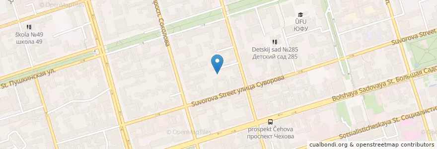 Mapa de ubicacion de Фонтан en Rusland, Zuidelijk Federaal District, Oblast Rostov, Городской Округ Ростов-На-Дону.