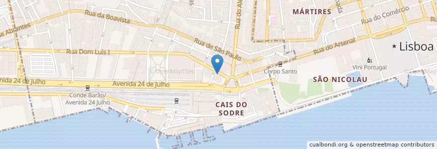 Mapa de ubicacion de A Padaria Portuguesa en Portugal, Aire Métropolitaine De Lisbonne, Lisbonne, Grande Lisboa, Misericórdia.