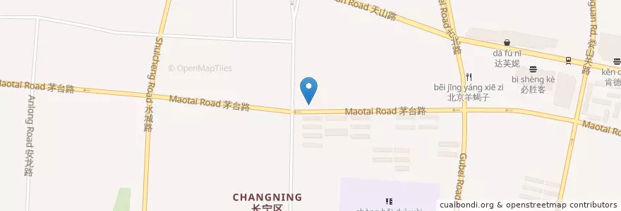 Mapa de ubicacion de 夜市大饼油条 en China, Shanghái, Changning.