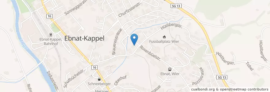 Mapa de ubicacion de Kirche Jesu Christi der Heiligen der Letzten Tage en Suiza, San Galo, Wahlkreis Toggenburg, Ebnat-Kappel.