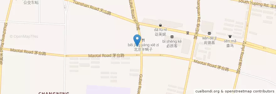 Mapa de ubicacion de M bar en Chine, Shanghai, District De Changning.