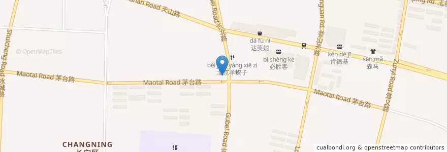 Mapa de ubicacion de Tim Fat Macau en China, Shanghai, Changning.