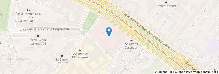 Mapa de ubicacion de Чайка en Russie, District Fédéral Central, Moscou, Северный Административный Округ, Хорошёвский Район, Район Аэропорт.