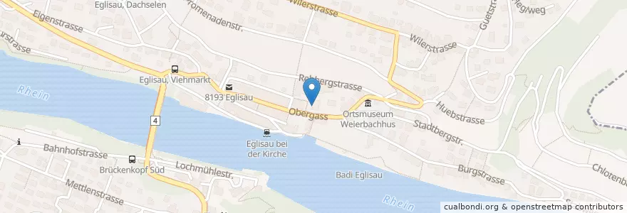 Mapa de ubicacion de Bibliothek Eglisau en Switzerland, Zurich, Bezirk Bülach, Eglisau.