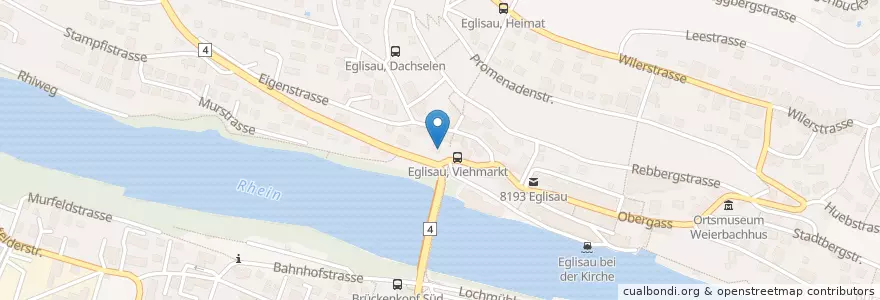 Mapa de ubicacion de Spitex en Suíça, Zurique, Bezirk Bülach, Eglisau.