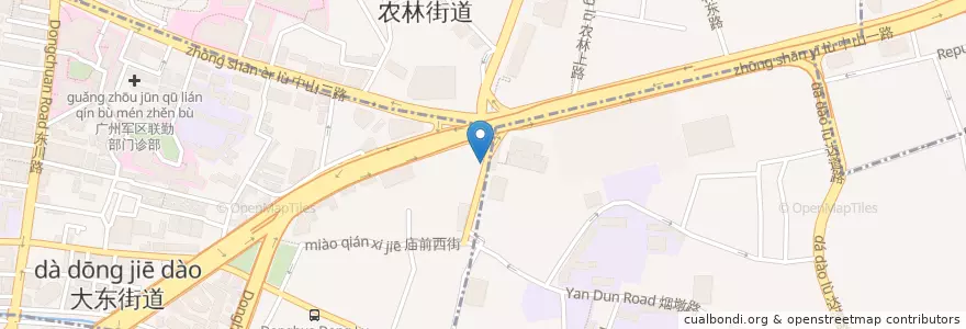 Mapa de ubicacion de 华辉拉肠 en China, Provincia De Cantón, Cantón, 越秀区, 东山街道, 大东街道.