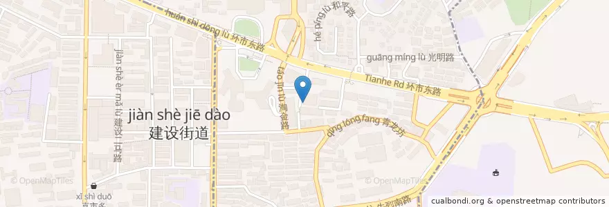 Mapa de ubicacion de 翻滚吧麻辣香锅 en China, Guangdong, Guangzhou City, Yuexiu District, 华乐街道.