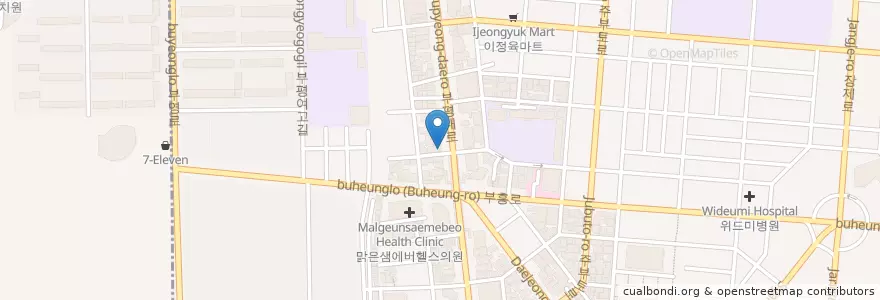 Mapa de ubicacion de 뉴욕반점 en 대한민국, 인천, 부평구, 부평동.