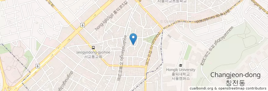 Mapa de ubicacion de 카페제인 en کره جنوبی, سئول, 마포구, 서교동.