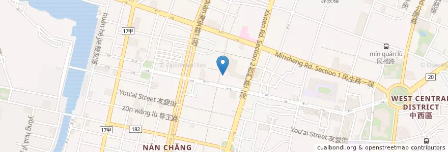 Mapa de ubicacion de 純薏仁 en Тайвань, Тайнань, 中西區.