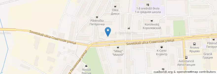 Mapa de ubicacion de ПочтаБанк en Rusland, Centraal Federaal District, Oblast Smolensk, Ярцевский Район, Ярцевское Городское Поселение.