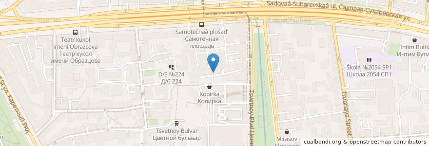 Mapa de ubicacion de Цирк en Rússia, Distrito Federal Central, Москва, Центральный Административный Округ, Мещанский Район, Тверской Район.
