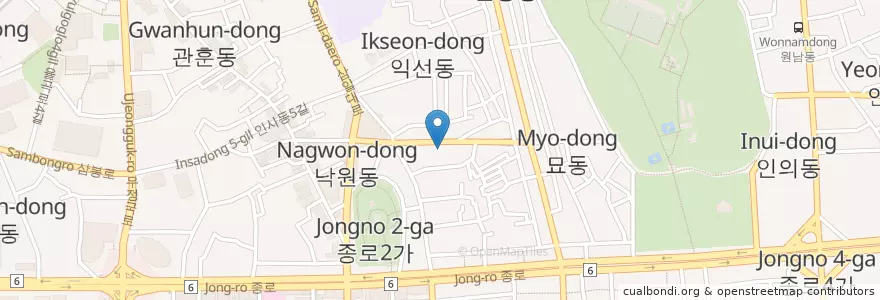 Mapa de ubicacion de Common en Südkorea, Seoul, 종로구, 종로1·2·3·4가동.