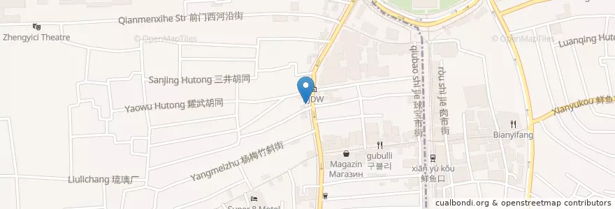 Mapa de ubicacion de Qianmen Roast Duck en Çin, Pekin, Hebei, 西城区.