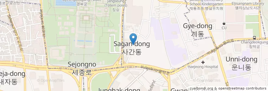 Mapa de ubicacion de Dagahun en Corea Del Sur, Seúl, 종로구, 삼청동, 종로1·2·3·4가동.