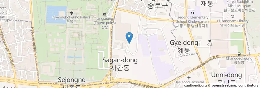 Mapa de ubicacion de Small House en 大韓民国, ソウル, 鍾路区, 三清洞, 종로1·2·3·4가동.