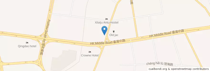 Mapa de ubicacion de Old Jack en Chine, Shandong, 青岛市, 市南区.