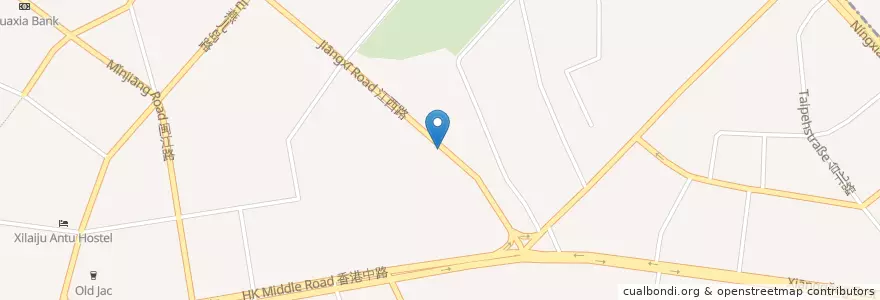 Mapa de ubicacion de Free man en Chine, Shandong, 青岛市, 市南区.