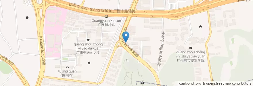 Mapa de ubicacion de 东北饺子馆 en China, Guangdong, Guangzhou, 白云区.
