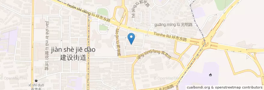 Mapa de ubicacion de 秘觉外卖 en Cina, Guangdong, 广州市, 越秀区, 华乐街道.
