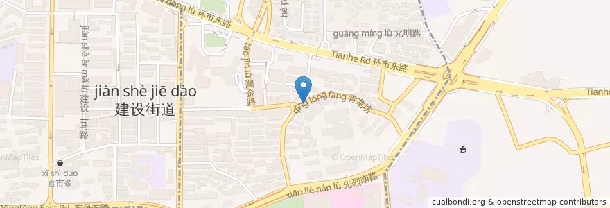 Mapa de ubicacion de 隆江猪脚饭 en China, Guangdong, Guangzhou City, Yuexiu District, 华乐街道.