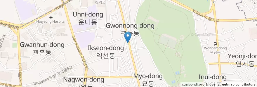 Mapa de ubicacion de Cafe El Camino en South Korea, Seoul, Jongno-Gu, Jongno 1·2·3·4(Ilisamsa)-Ga-Dong.