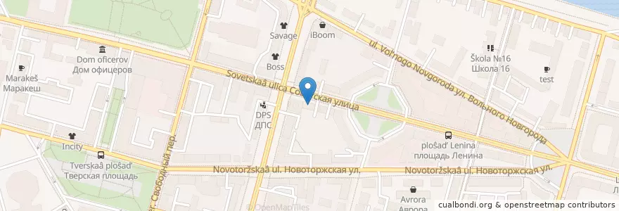 Mapa de ubicacion de Кальянная Resident en Rusia, Distrito Federal Central, Óblast De Tver, Городской Округ Тверь, Калининский Район.