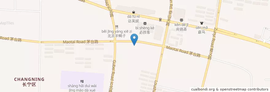 Mapa de ubicacion de 锅品面吧 en 中国, 上海市, 长宁区.