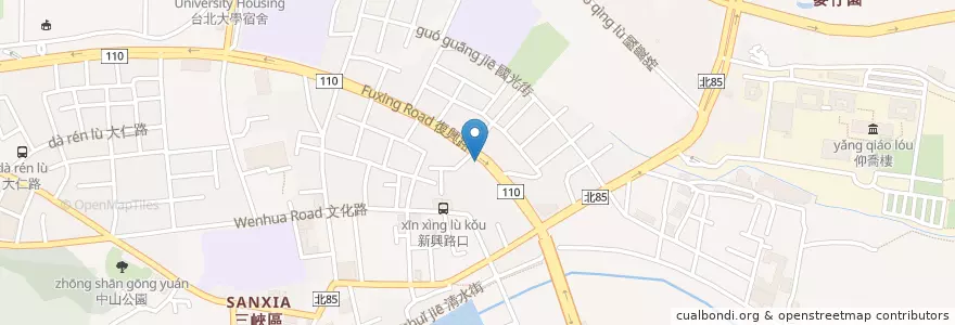 Mapa de ubicacion de 復興民生街口 en تايوان, تايبيه الجديدة, 三峽區.