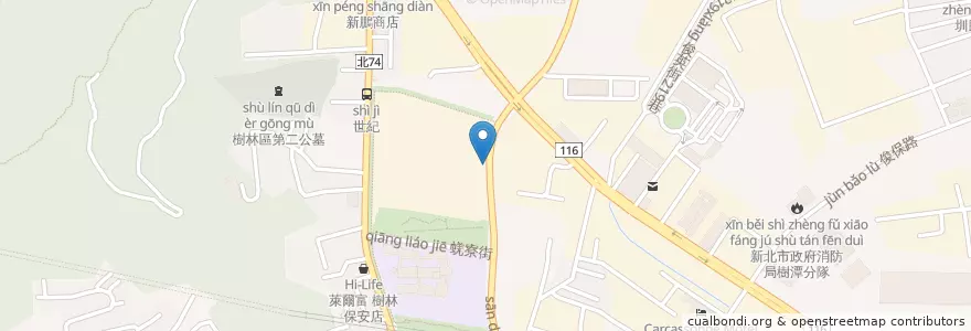 Mapa de ubicacion de 全球傳動科技公司 en تايوان, تايبيه الجديدة, 樹林區.