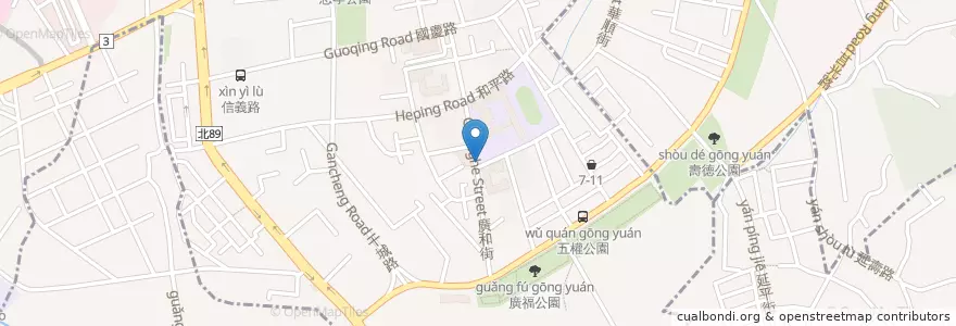 Mapa de ubicacion de 重慶國小 en Taiwán, Nuevo Taipéi, 土城區, 板橋區.