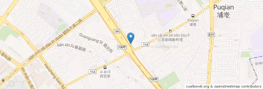 Mapa de ubicacion de 民生中山路口 en 台湾, 新北市, 板橋区.
