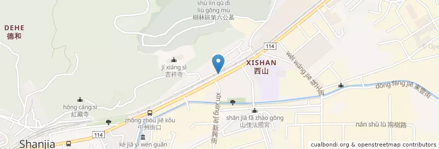 Mapa de ubicacion de 中山新興街口 en تايوان, تايبيه الجديدة, 樹林區.