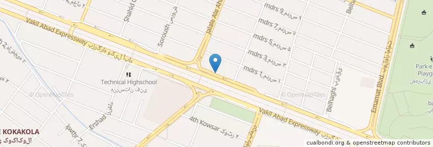 Mapa de ubicacion de بانک سپه en Irão, استان خراسان رضوی, شهرستان مشهد, Mashhad, بخش مرکزی شهرستان مشهد.