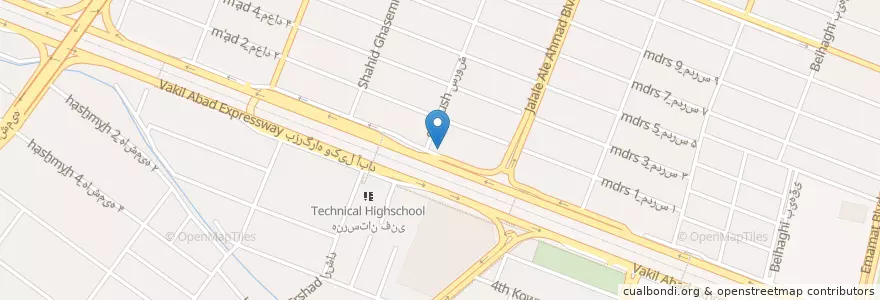 Mapa de ubicacion de بانک کشاورزی en ایران, استان خراسان رضوی, شهرستان مشهد, مشهد, بخش مرکزی شهرستان مشهد.