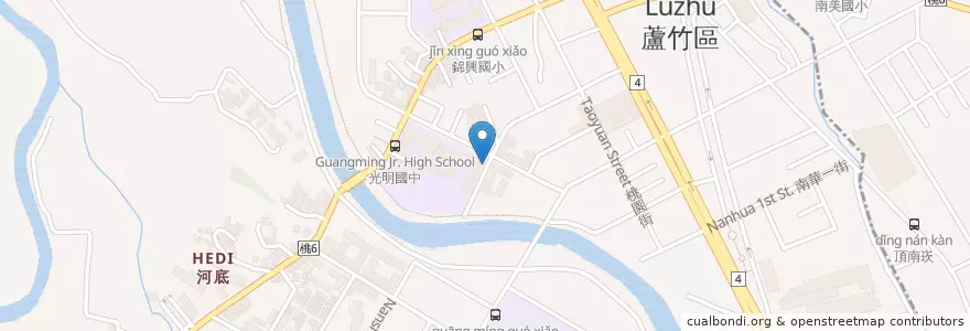 Mapa de ubicacion de 光明國中 en 台湾, 桃園市, 蘆竹区.