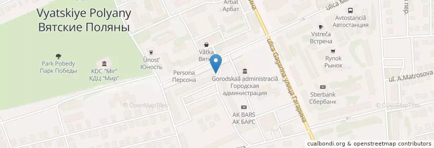 Mapa de ubicacion de Неаполь en ロシア, 沿ヴォルガ連邦管区, キーロフ州, ヴャーツキエ・ポリャーヌィ管区.