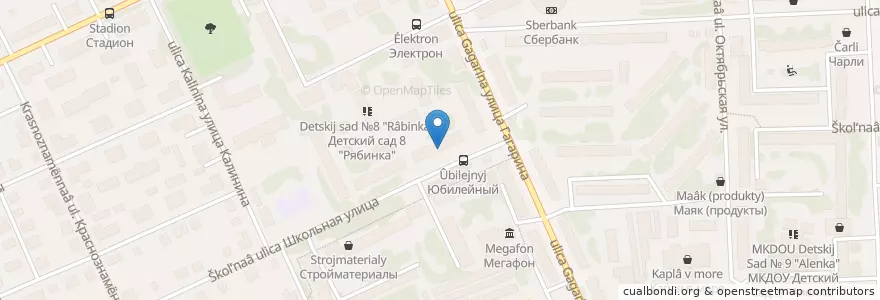 Mapa de ubicacion de Центральная городская библиотека en Russland, Föderationskreis Wolga, Oblast Kirow, Городской Округ Вятские Поляны.